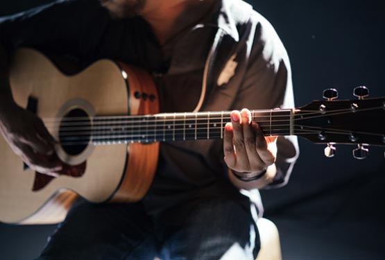 Musician playing guitar